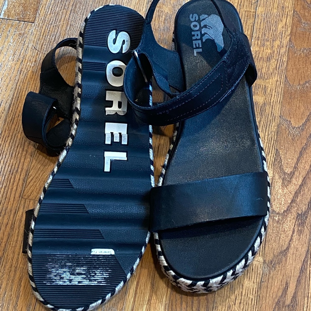 Sorel Cameron Platform Sandals Size 9.5 Black - Picture 11 of 14